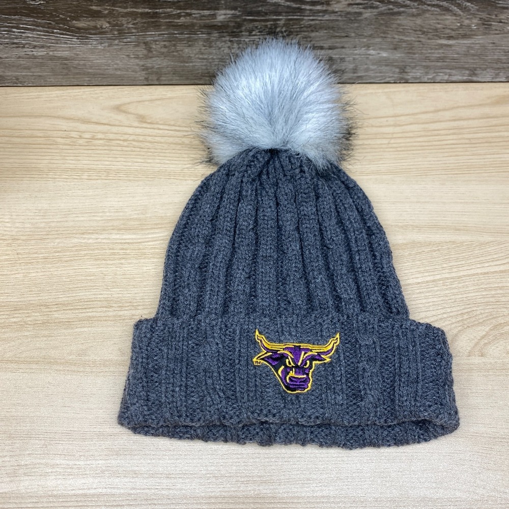 Minnesota‎ State Mavericks Hat Beanie Gray Knit Womens Pom Pom Hockey Winter